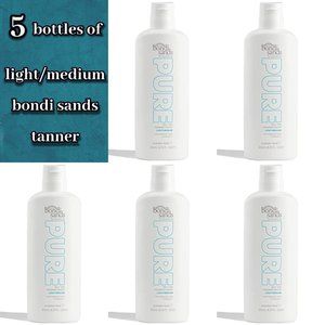 5 bottles of BONDI SANDS light medium PURE self tan foaming water